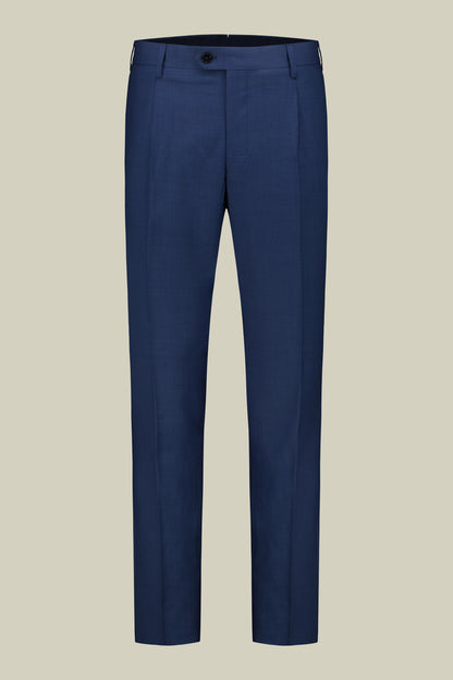 Single-breasted men's suit with classic single-pleat trousers, in pure combed wool with grisaille construction