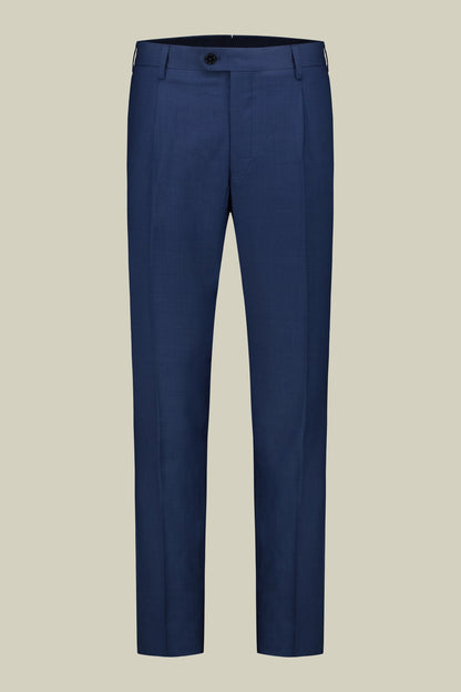 Single-breasted men's suit with classic single-pleat trousers, in pure combed wool with grisaille construction