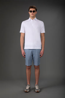 Men's Bermuda shorts with elastic waistband 100% linen