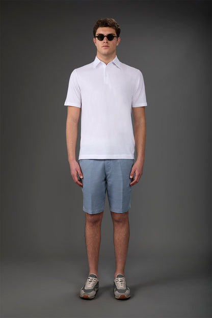 Men's Bermuda shorts with elastic waistband 100% linen