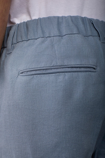 Men's Bermuda shorts with elastic waistband 100% linen