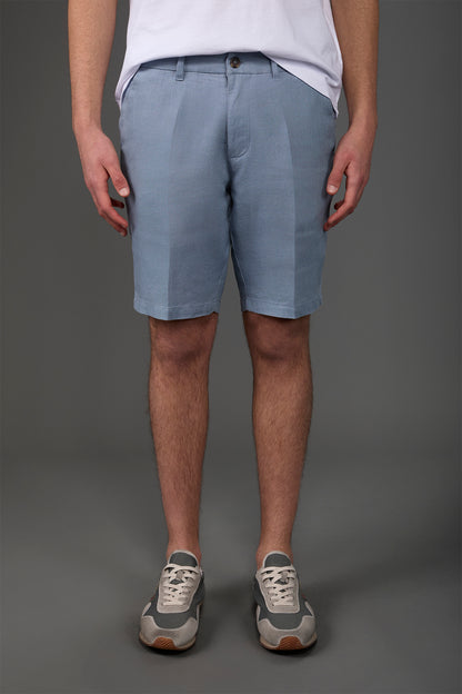 Men's Bermuda shorts with elastic waistband 100% linen