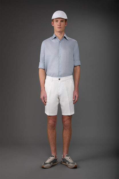 Men's Bermuda shorts with elastic waistband 100% linen