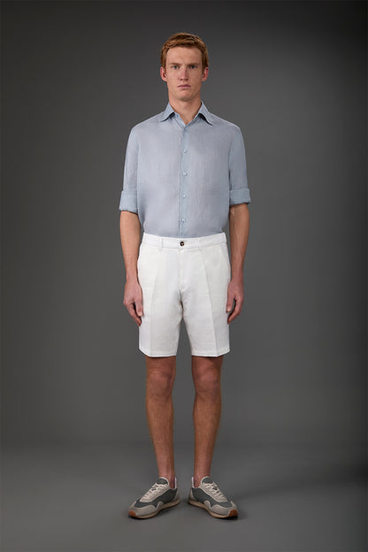 Men's Bermuda shorts with elastic waistband 100% linen
