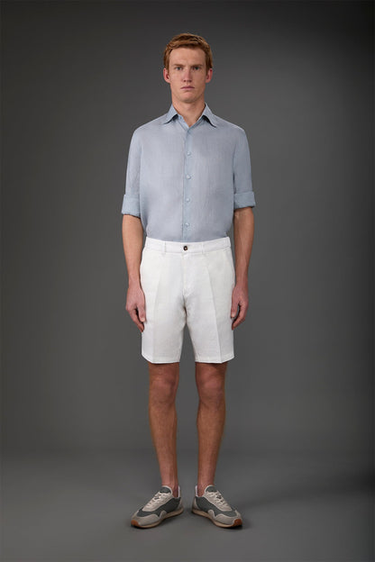 Men's Bermuda shorts with elastic waistband 100% linen