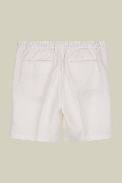 Men's Bermuda shorts with elastic waistband 100% linen