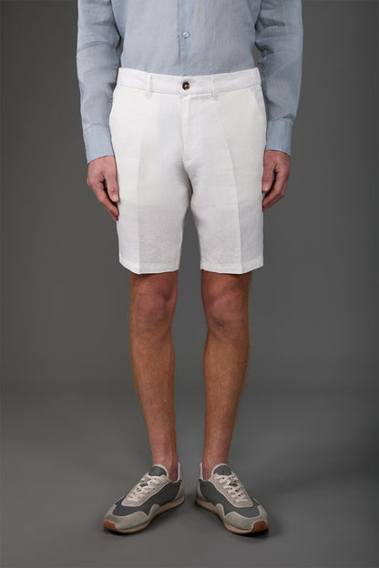 Men's Bermuda shorts with elastic waistband 100% linen