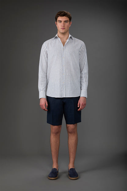 Men's Bermuda shorts with elastic waistband 100% linen