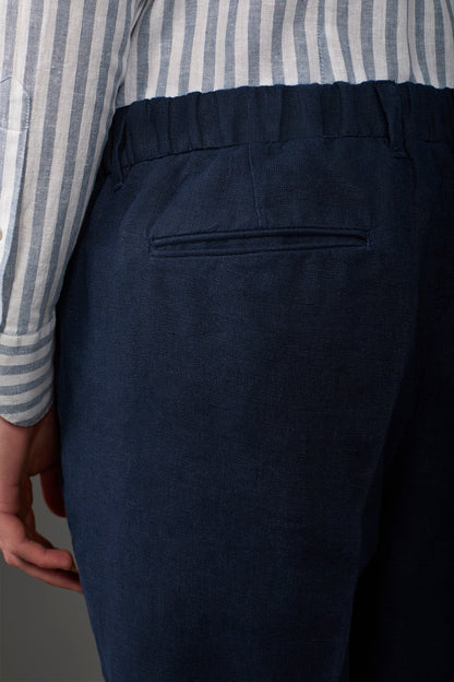 Men's Bermuda shorts with elastic waistband 100% linen