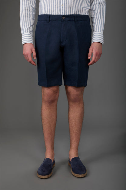 Men's Bermuda shorts with elastic waistband 100% linen