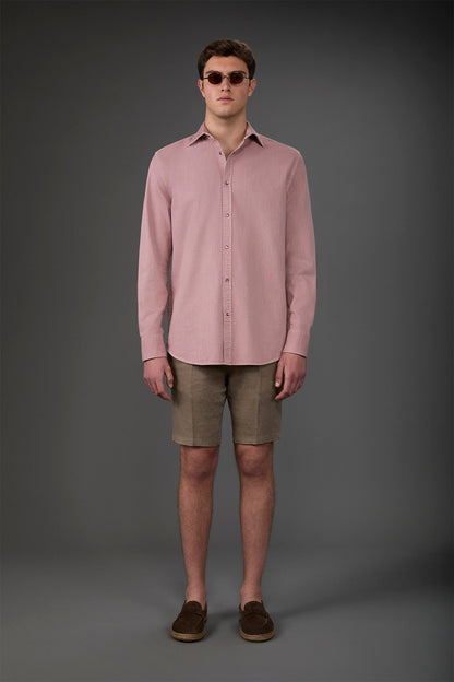 Men's Bermuda shorts with elastic waistband 100% linen