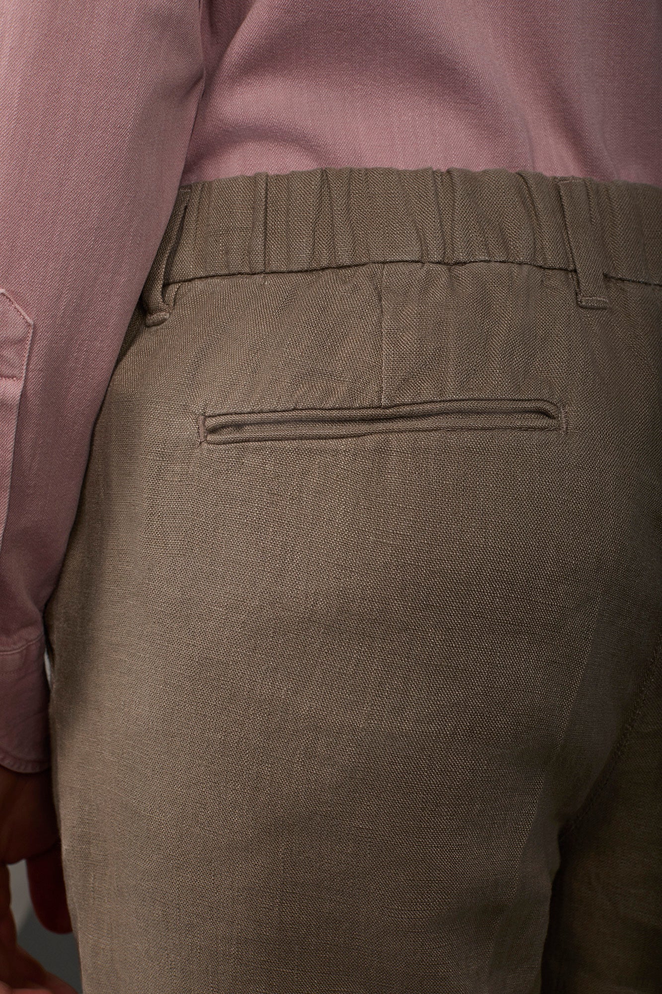 Men's Bermuda shorts with elastic waistband 100% linen