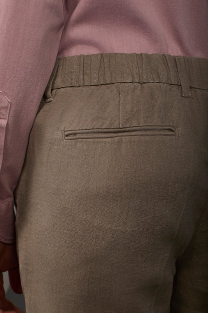 Men's Bermuda shorts with elastic waistband 100% linen