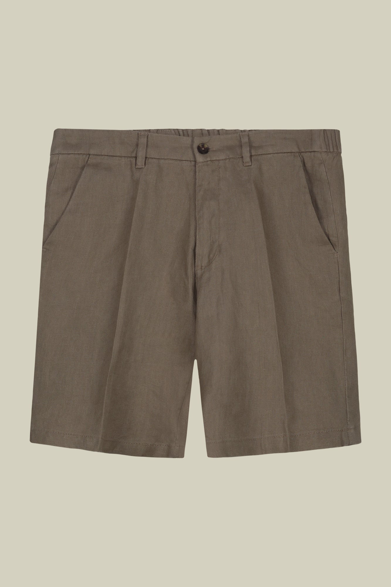 Men's Bermuda shorts with elastic waistband 100% linen