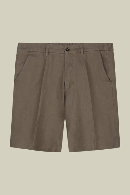 Men's Bermuda shorts with elastic waistband 100% linen
