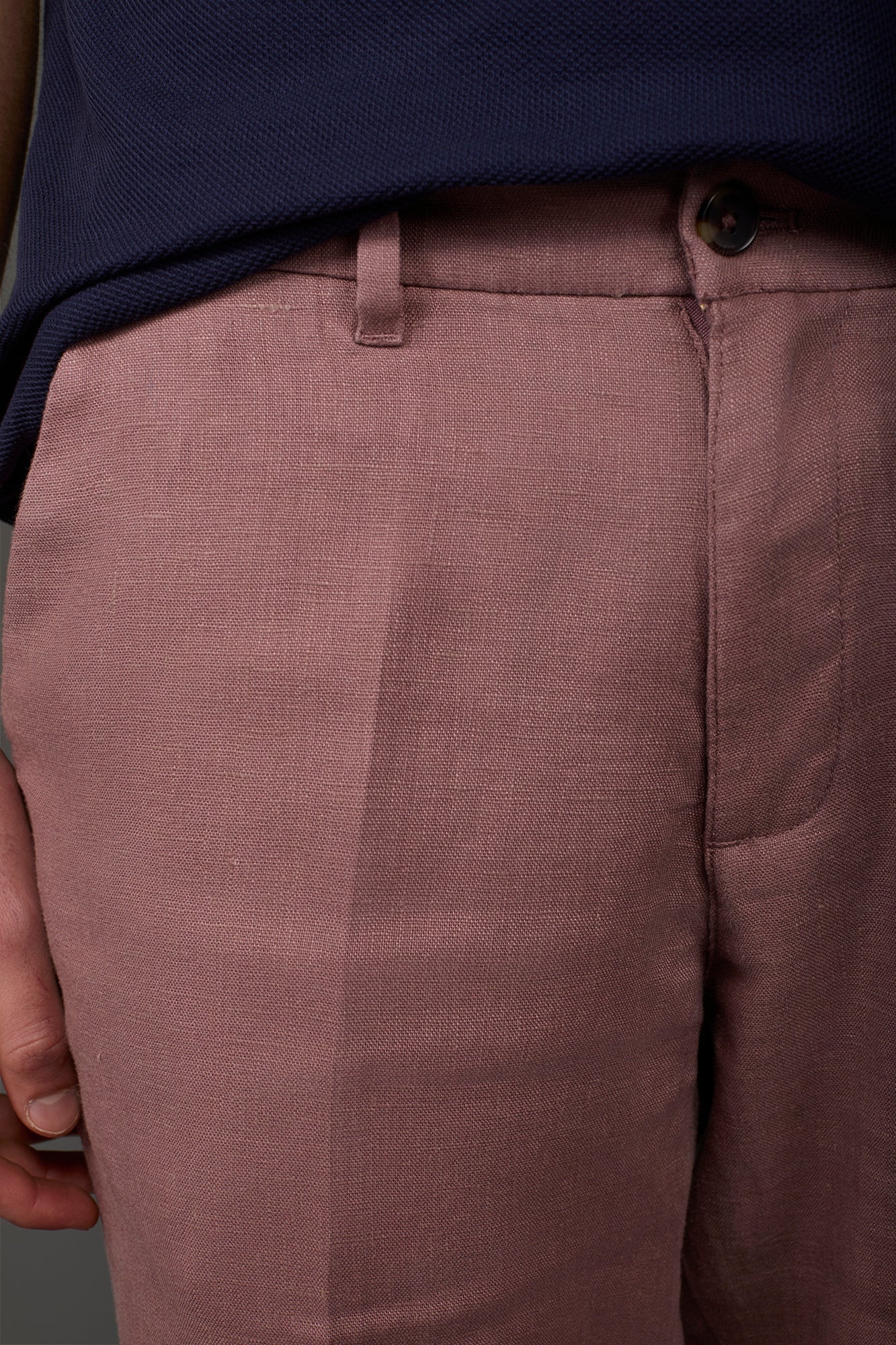 Men's Bermuda shorts with elastic waistband 100% linen