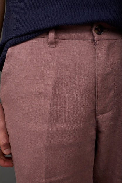 Men's Bermuda shorts with elastic waistband 100% linen