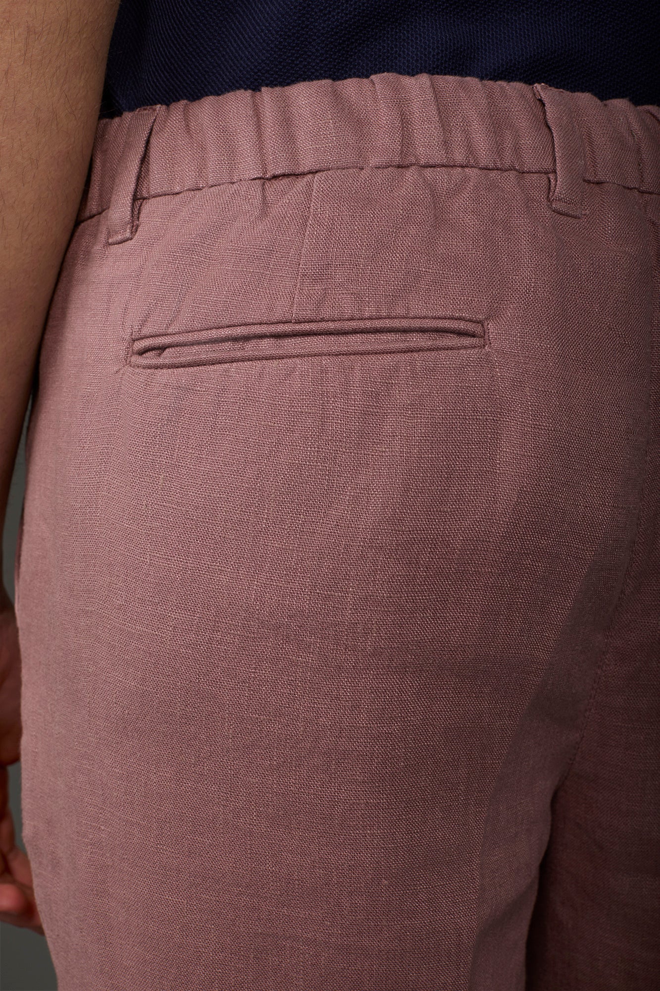 Men's Bermuda shorts with elastic waistband 100% linen