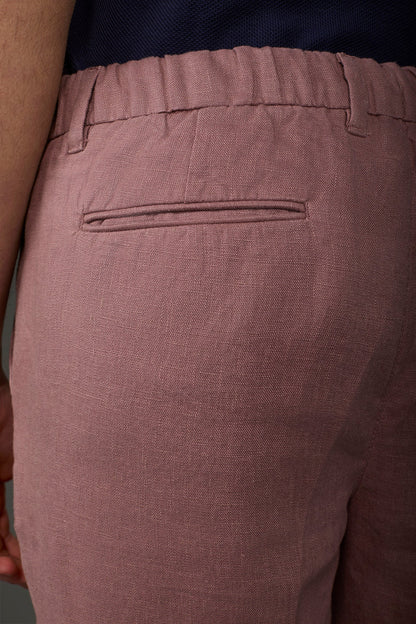 Men's Bermuda shorts with elastic waistband 100% linen