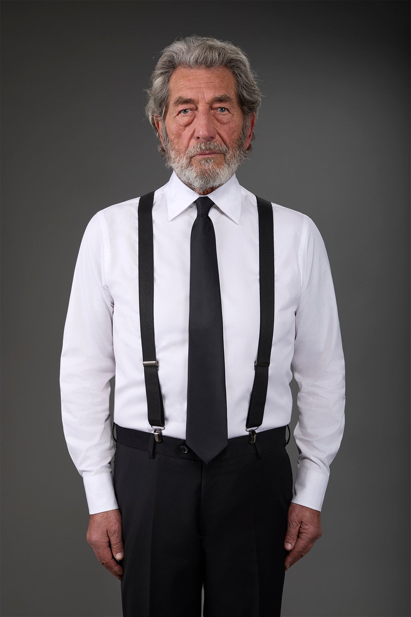 Single-colour men's elastic braces Black