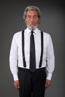 Single-colour men's elastic braces Black