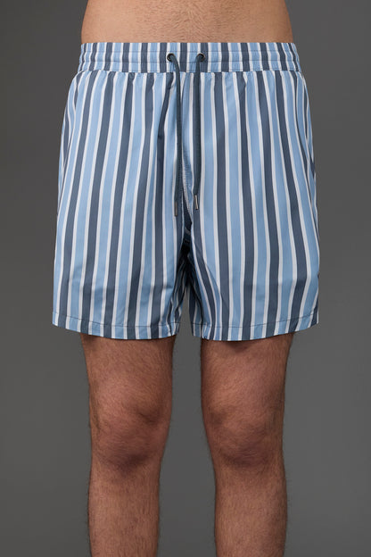 Men's swimwear with vertical striped pattern