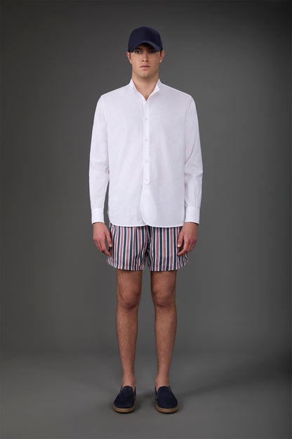 Men's swimwear with vertical striped pattern