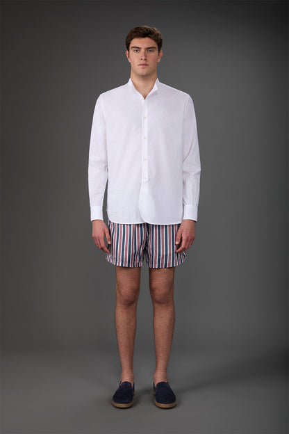 Men's swimwear with vertical striped pattern