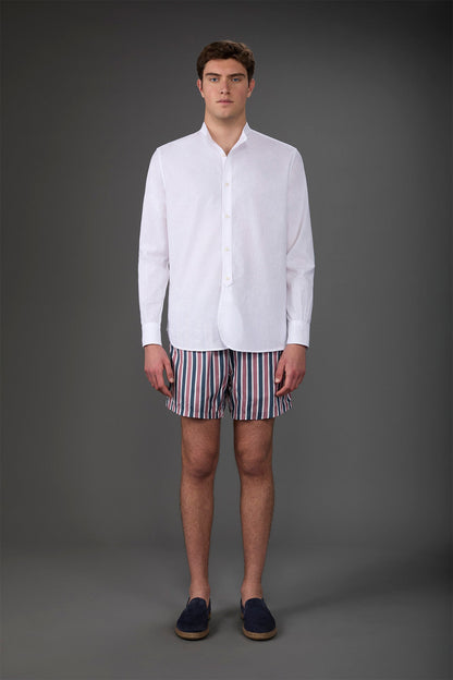 Men's swimwear with vertical striped pattern