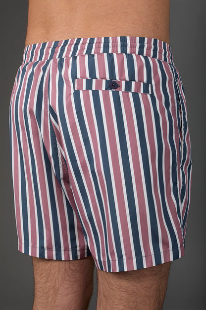 Men's swimwear with vertical striped pattern