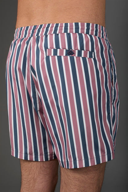 Men's swimwear with vertical striped pattern