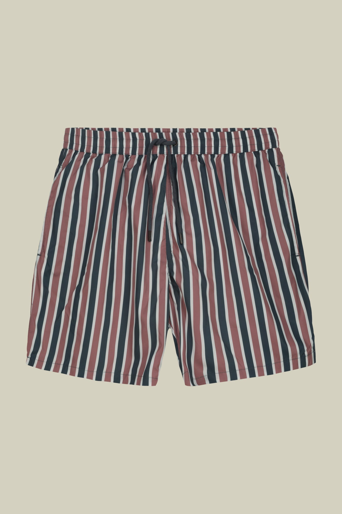 Men's swimwear with vertical striped pattern
