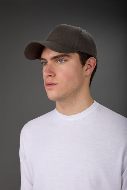 Men's flat cap in single-colour linen blend Military