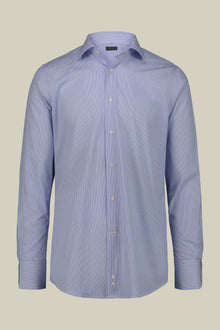 Men's shirt with classic collar made from striped cotton