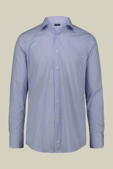 Men's shirt with classic collar made from striped cotton