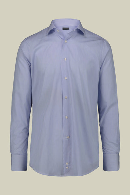 Men's shirt with classic collar made from striped cotton