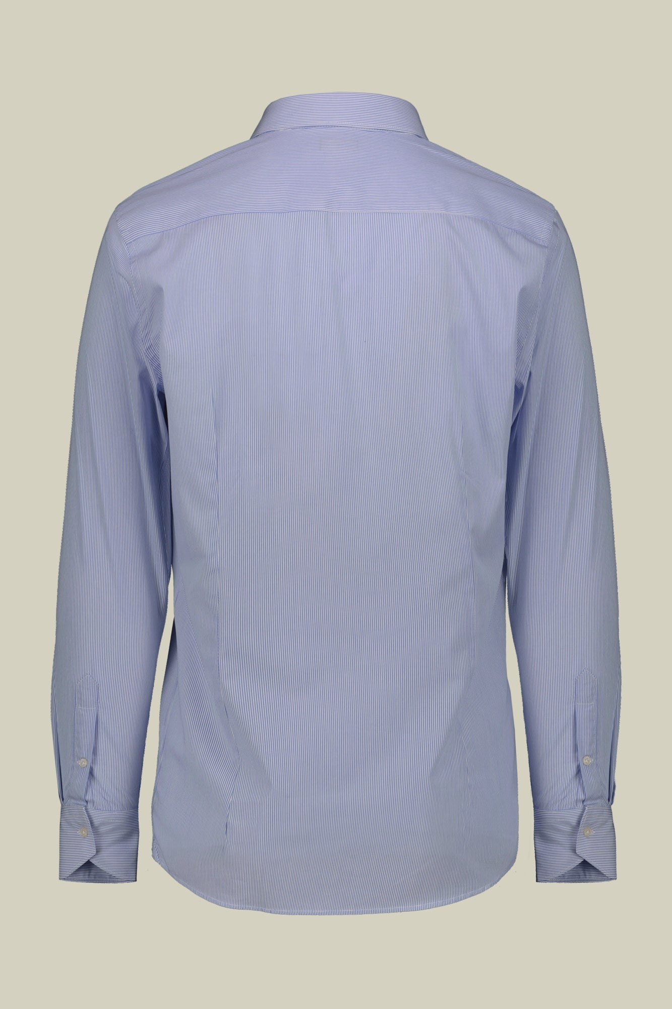 Men's shirt with classic collar made from striped cotton