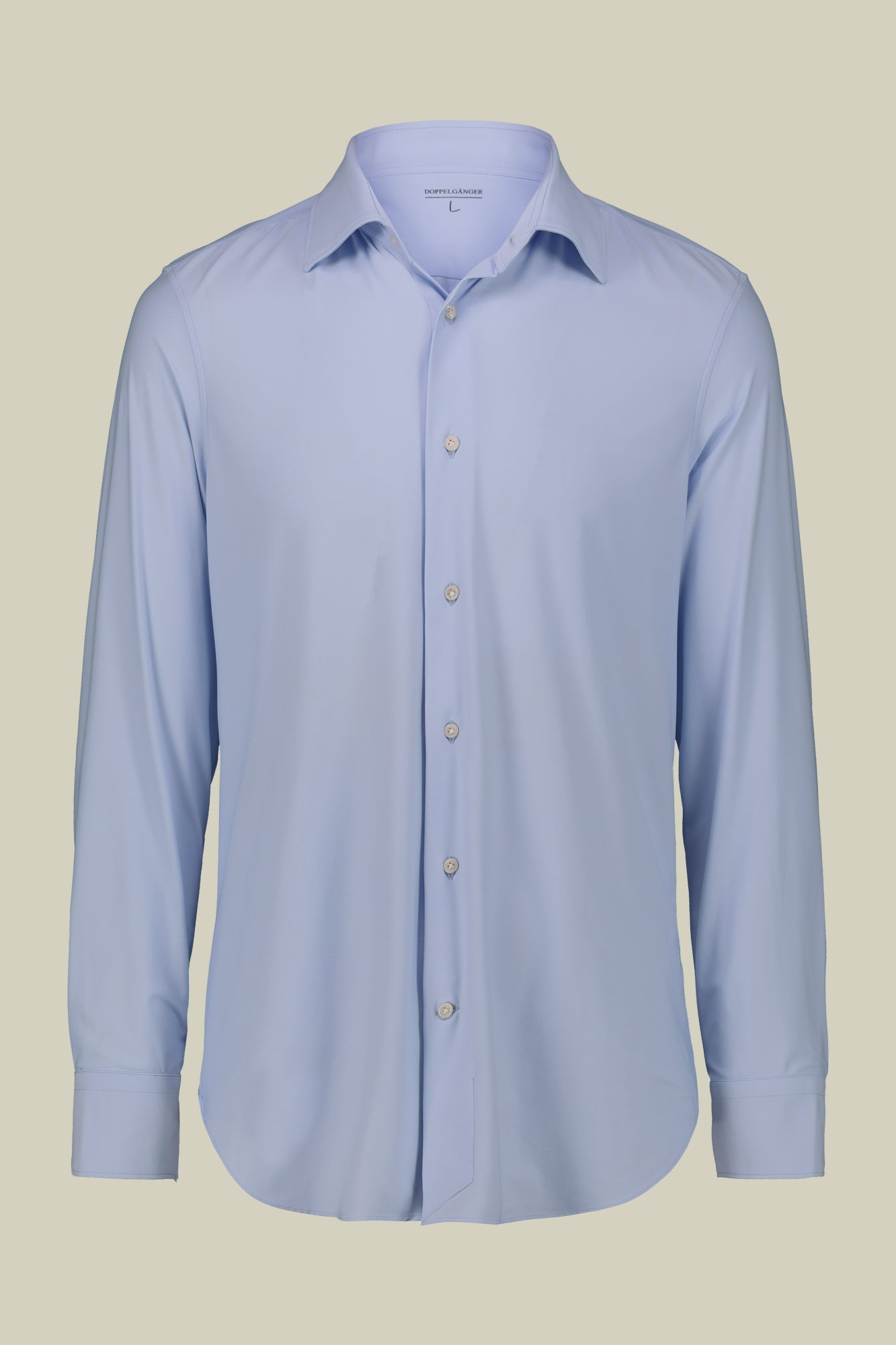 Men's stretch shirt with classic collar in twill construction stretch nylon fabric