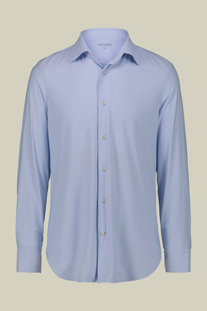 Men's stretch shirt with classic collar in twill construction stretch nylon fabric