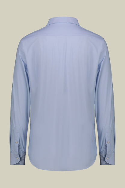 Men's stretch shirt with classic collar in twill construction stretch nylon fabric