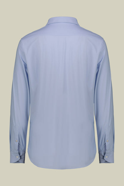 Men's stretch shirt with classic collar in twill construction stretch nylon fabric