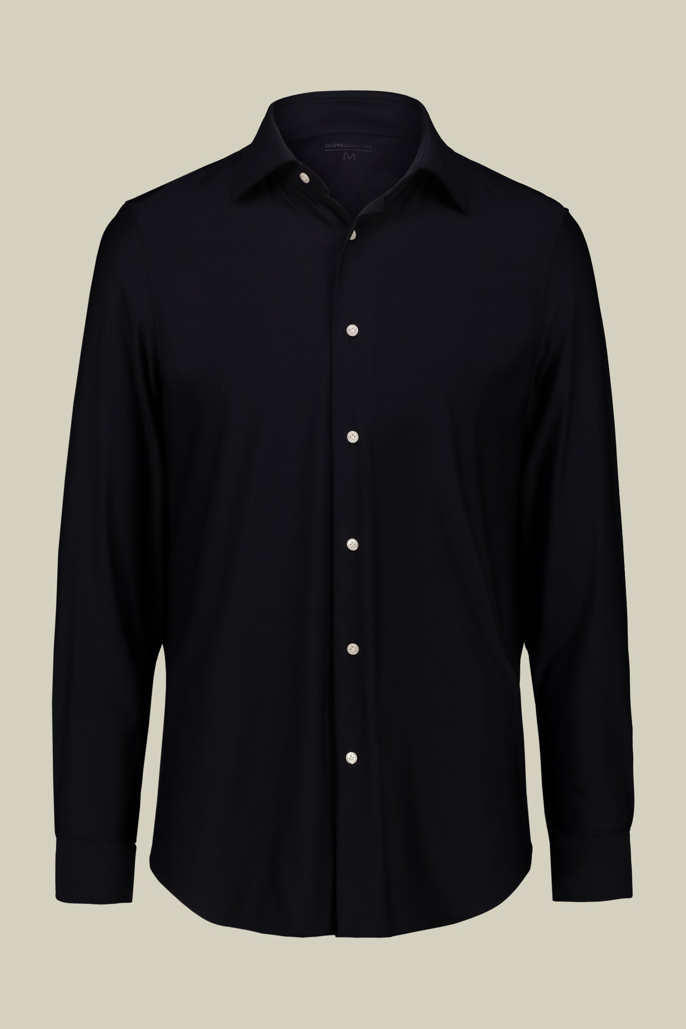 Men's stretch shirt with classic collar in twill construction stretch nylon fabric