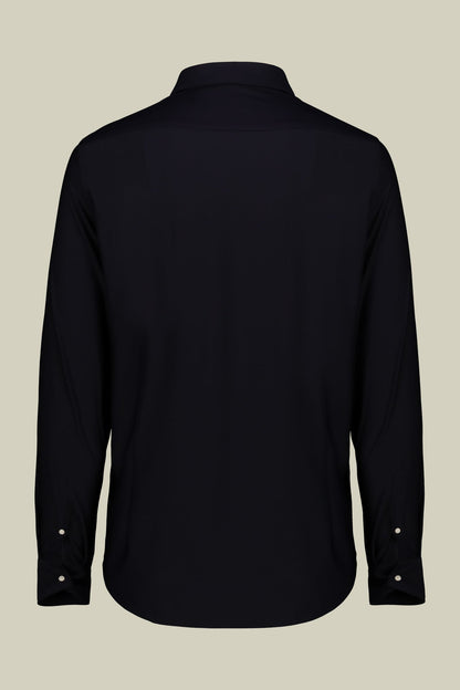 Men's stretch shirt with classic collar in twill construction stretch nylon fabric