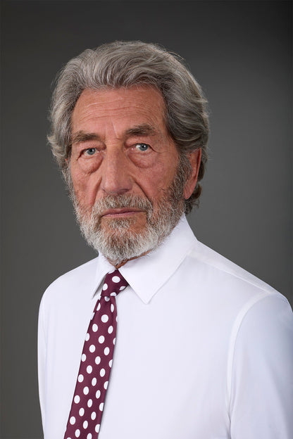 Men's stretch shirt with classic collar in twill construction stretch nylon fabric