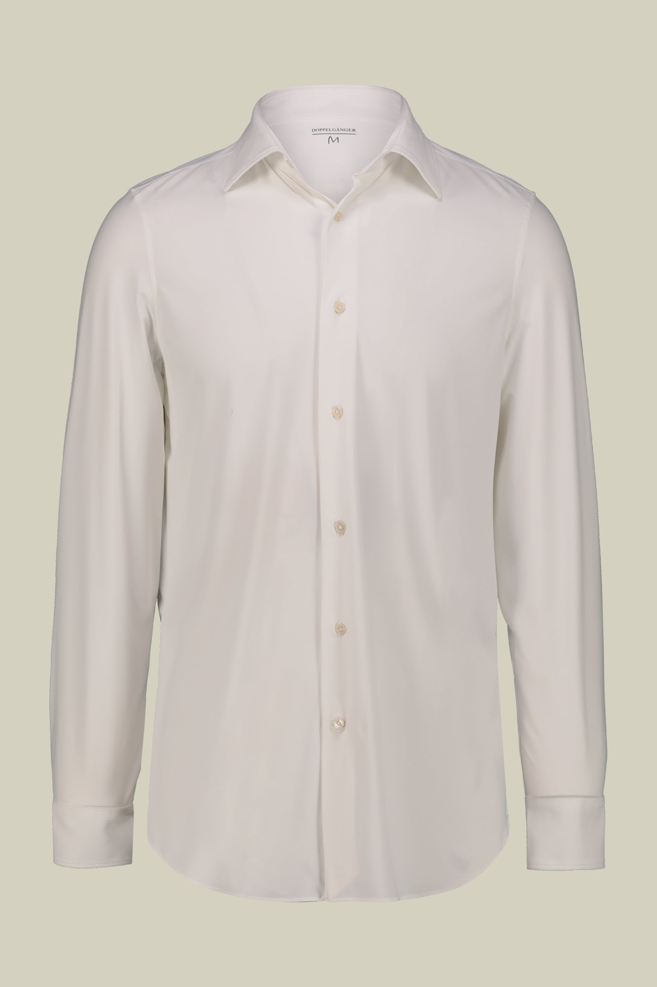 Men's stretch shirt with classic collar in twill construction stretch nylon fabric