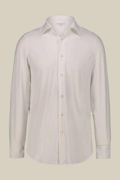 Men's stretch shirt with classic collar in twill construction stretch nylon fabric