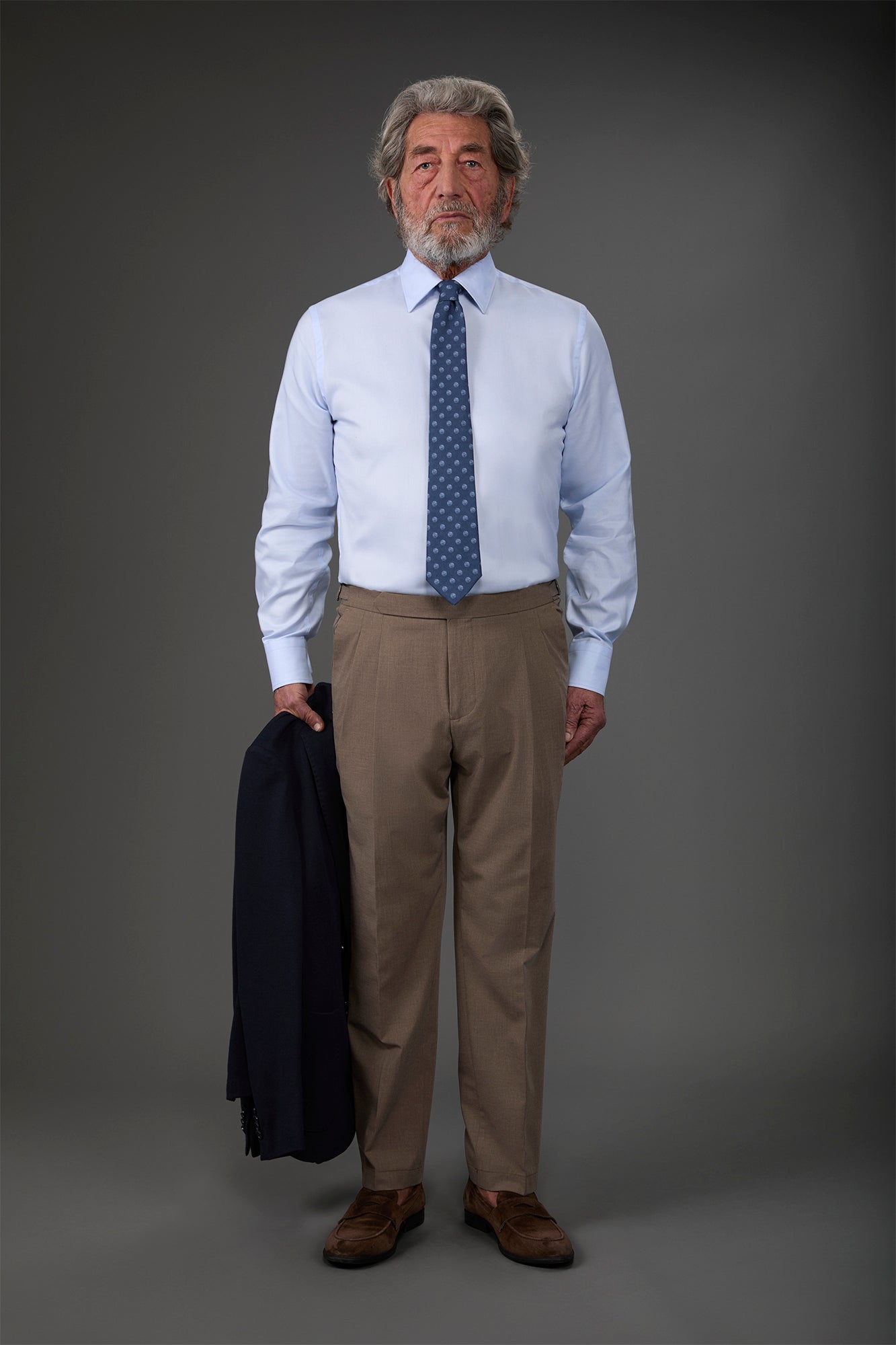 Men's shirt with classic collar, lightweight Oxford fabric