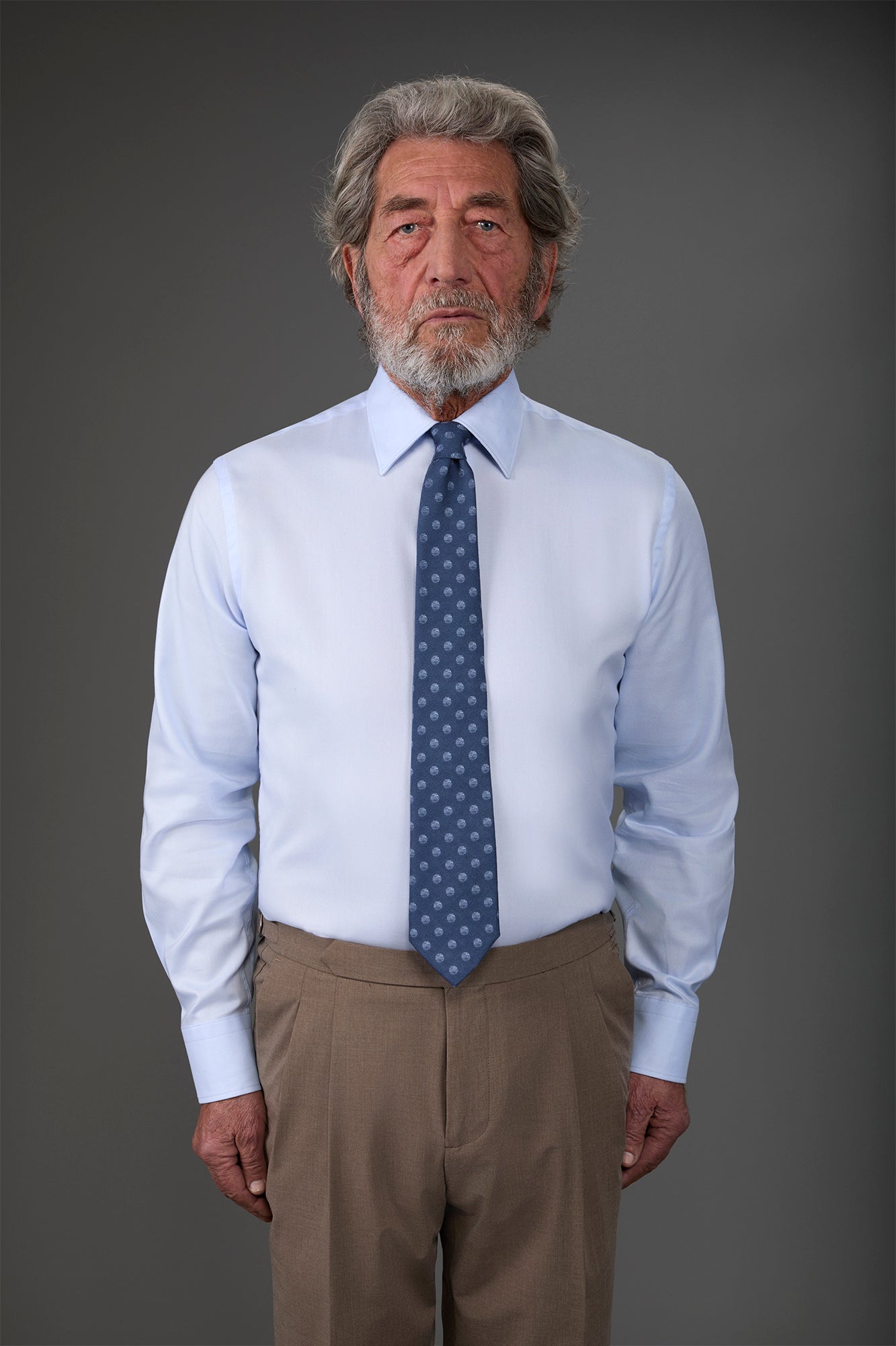 Men's shirt with classic collar, lightweight Oxford fabric Sky