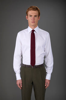 Men's shirt with classic collar, lightweight Oxford fabric White