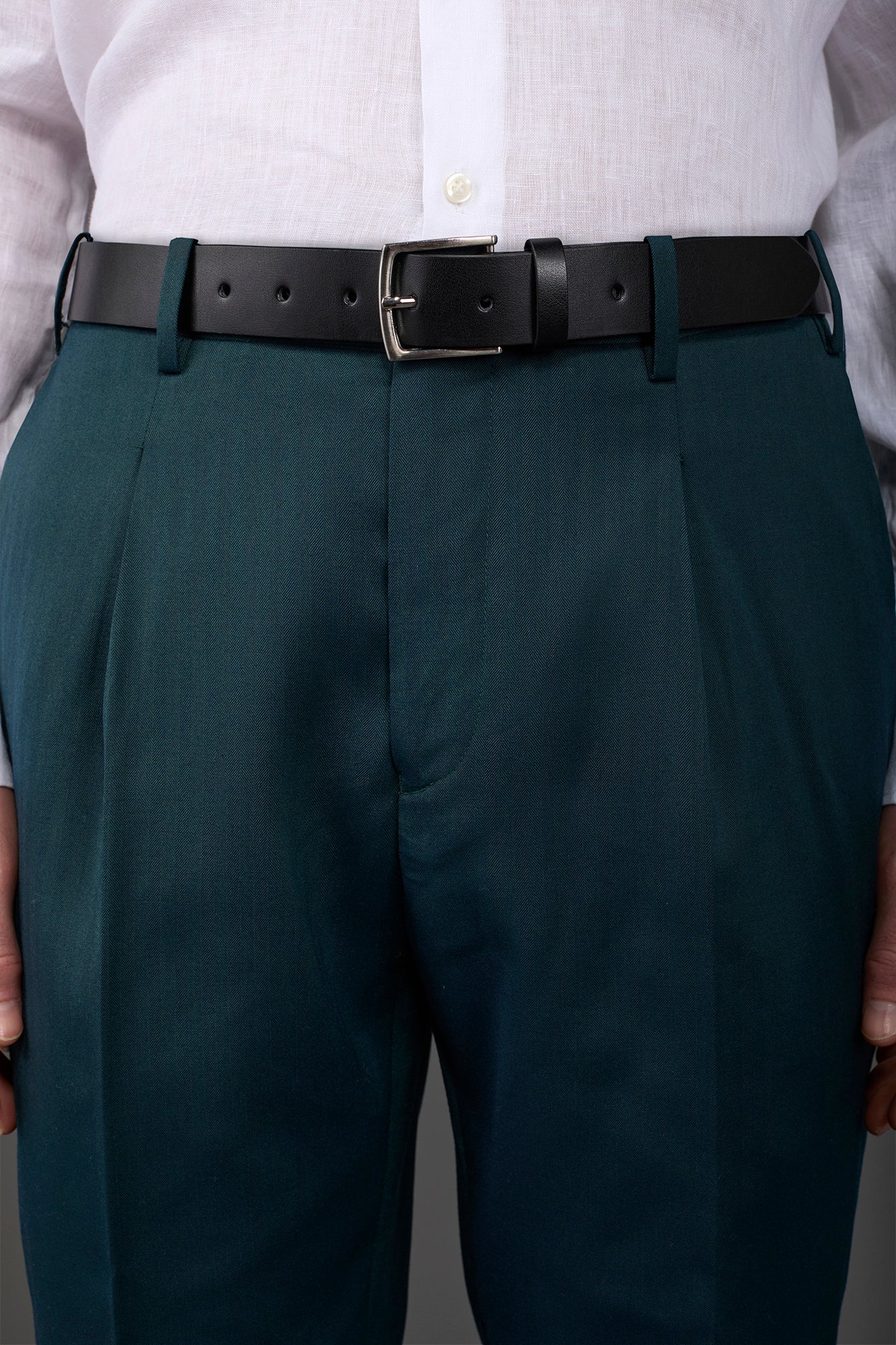 Men's classic belt in genuine leather Black